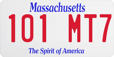 MA license plate 101MT7