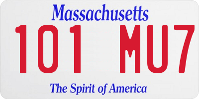 MA license plate 101MU7