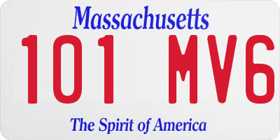 MA license plate 101MV6