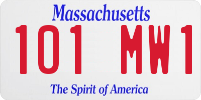 MA license plate 101MW1