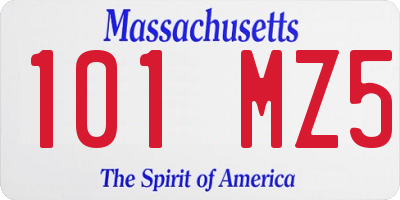 MA license plate 101MZ5