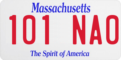 MA license plate 101NA0