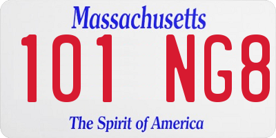 MA license plate 101NG8