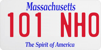 MA license plate 101NH0