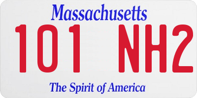 MA license plate 101NH2