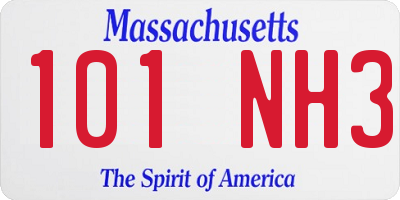 MA license plate 101NH3