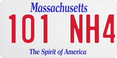 MA license plate 101NH4