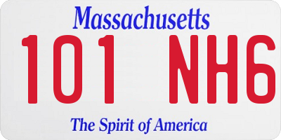 MA license plate 101NH6