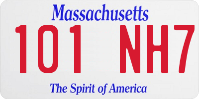 MA license plate 101NH7