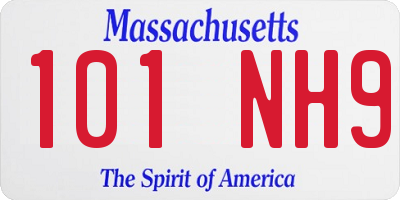 MA license plate 101NH9