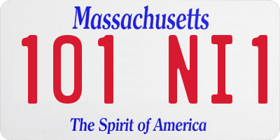 MA license plate 101NI1