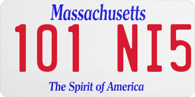 MA license plate 101NI5