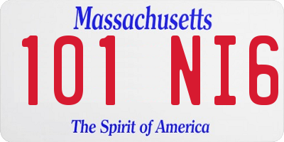 MA license plate 101NI6