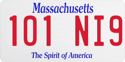 MA license plate 101NI9