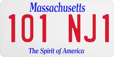 MA license plate 101NJ1