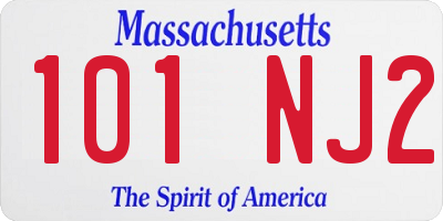 MA license plate 101NJ2