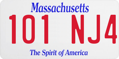 MA license plate 101NJ4