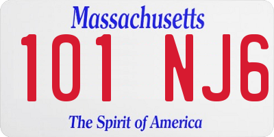 MA license plate 101NJ6