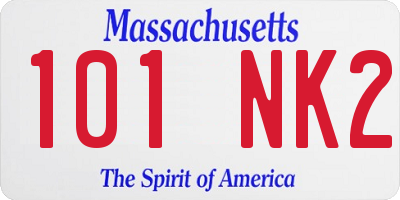 MA license plate 101NK2