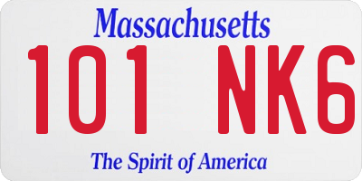 MA license plate 101NK6