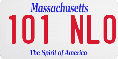 MA license plate 101NL0