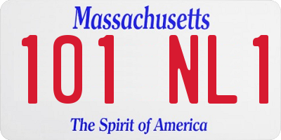 MA license plate 101NL1