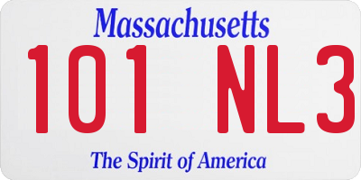 MA license plate 101NL3