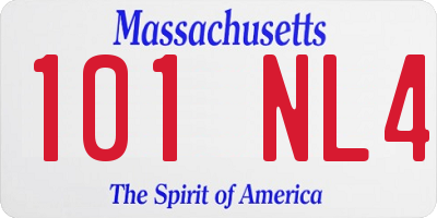 MA license plate 101NL4