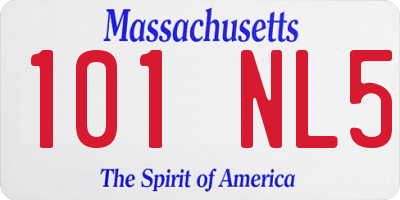 MA license plate 101NL5