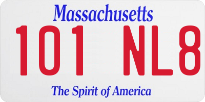 MA license plate 101NL8