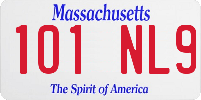 MA license plate 101NL9