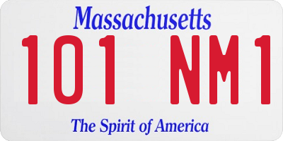 MA license plate 101NM1