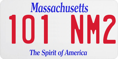 MA license plate 101NM2