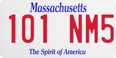 MA license plate 101NM5