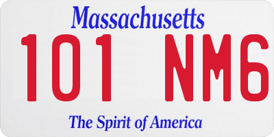 MA license plate 101NM6