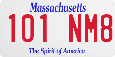 MA license plate 101NM8