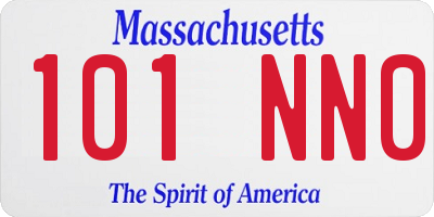 MA license plate 101NN0