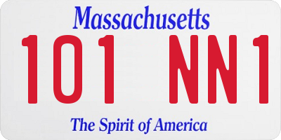 MA license plate 101NN1