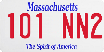 MA license plate 101NN2