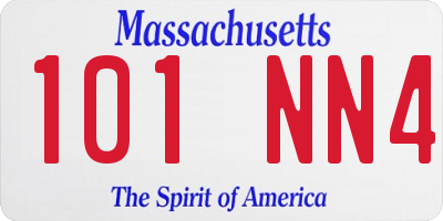 MA license plate 101NN4