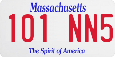 MA license plate 101NN5