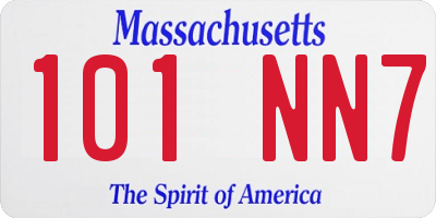 MA license plate 101NN7