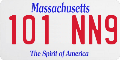 MA license plate 101NN9