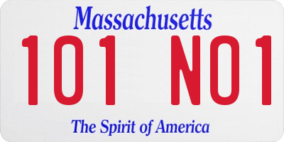 MA license plate 101NO1