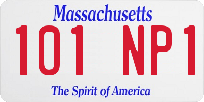 MA license plate 101NP1