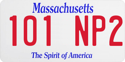 MA license plate 101NP2