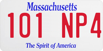 MA license plate 101NP4