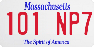 MA license plate 101NP7