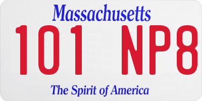 MA license plate 101NP8