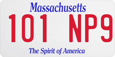 MA license plate 101NP9